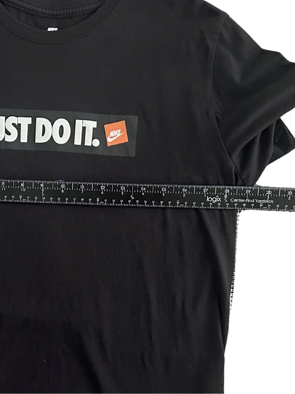 Nike Men’s Just Do It Orange Box Logo Black Graphic Tee T-Shirt Size Medium M